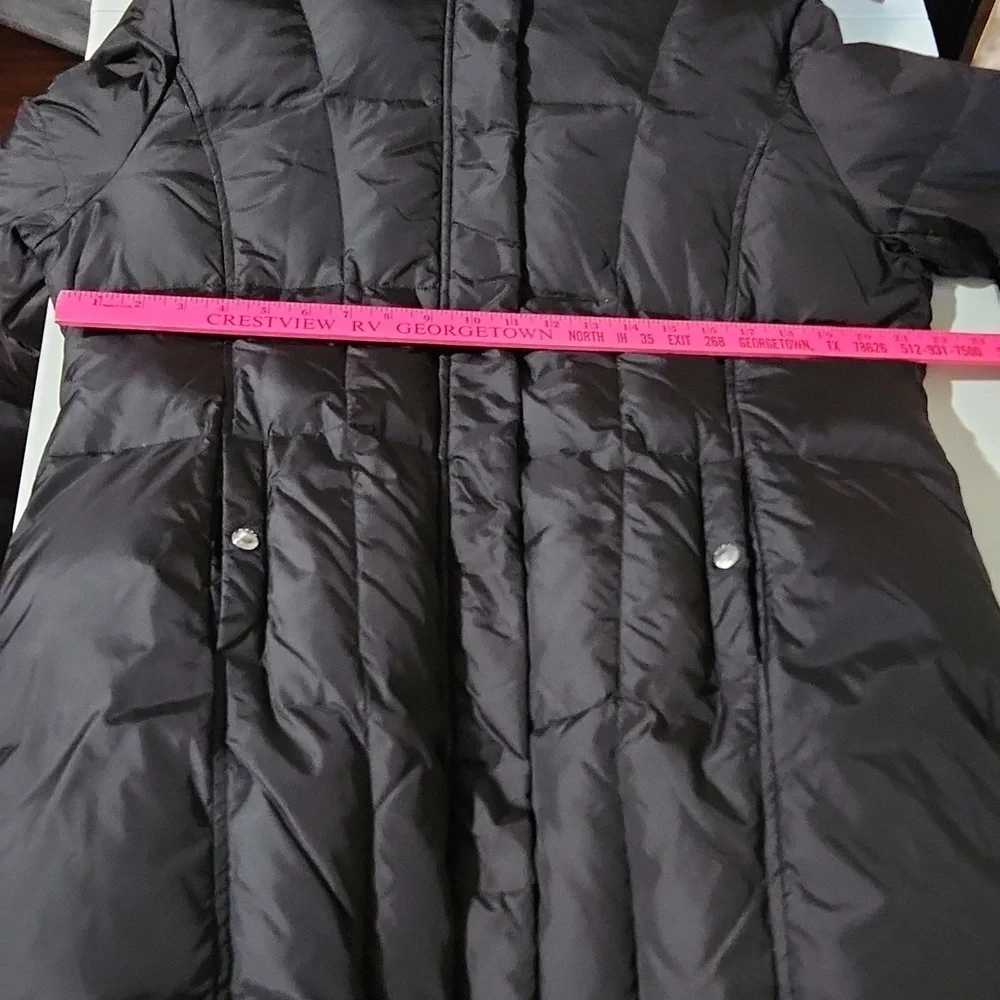 Michael Kors Jacket Womens Size XL Quilted Puffer Faux Fur Hood Black Brown